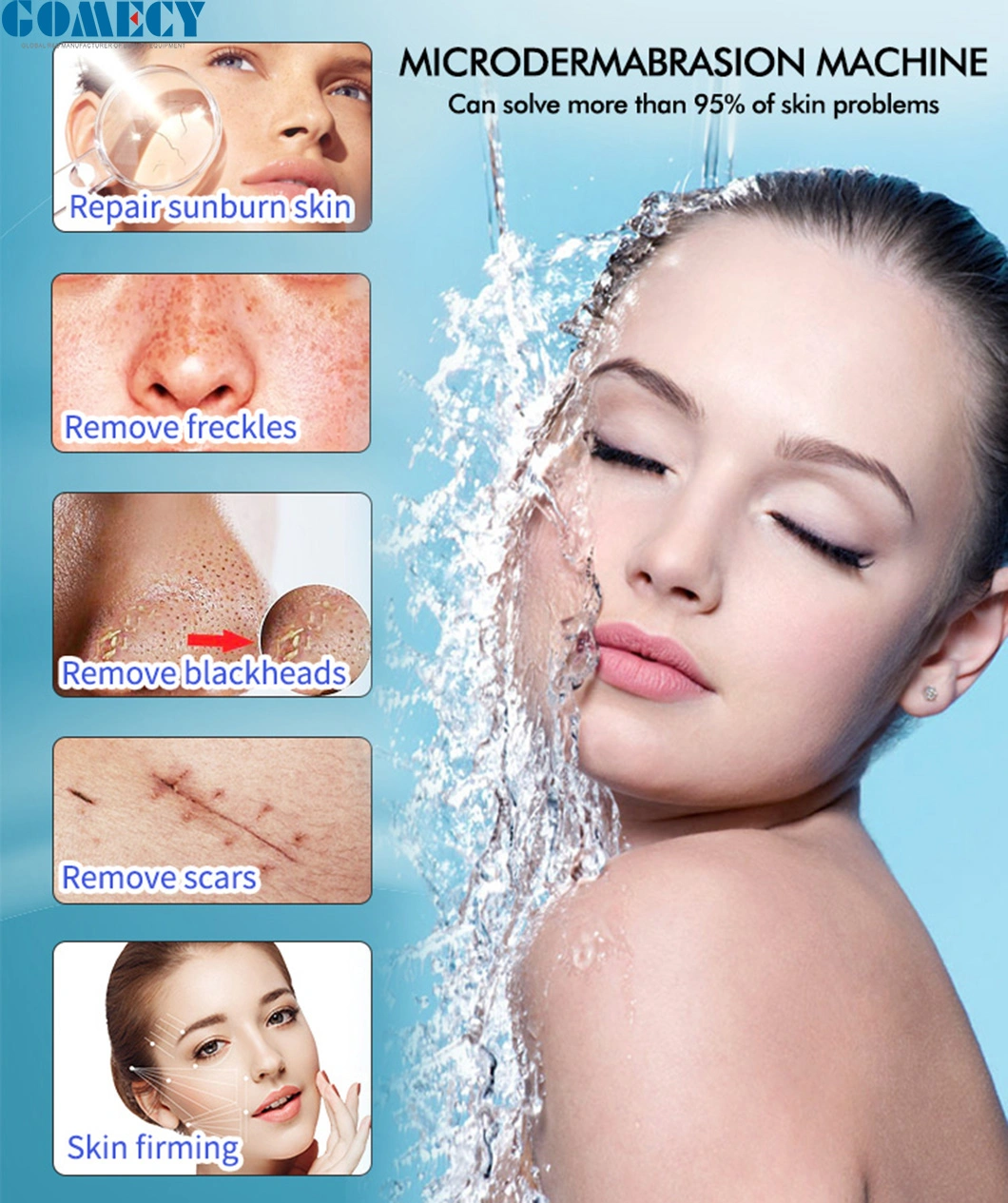 8 in 1 Beauty Hidrafacial Care Hydra Dermabrasion Hydrofaci Multifunction Aqua Facial Cleaning Hydro Microdermabrasion Machine