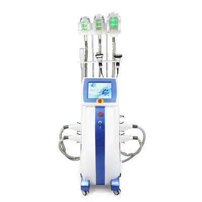 Multifonction Cryo Cavitation RF 6 Poignées Appareil de Cryolipolyse Perte de Poids Corps Frais Façonnant la Congélation des Graisses Amincissant la Machine pour l'Enlèvement du Double Menton