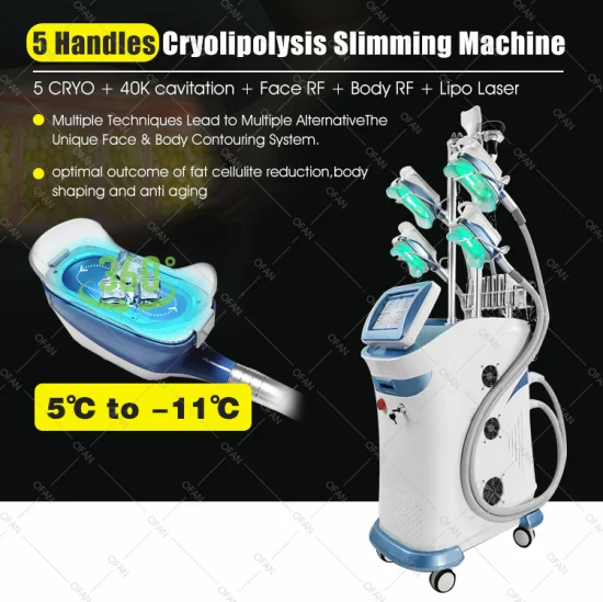 Dispositif de refroidissement Ofan Slim Facial Therapy Cryo Lipolaser Cavitation RF Cryolipolysis Machine à vendre