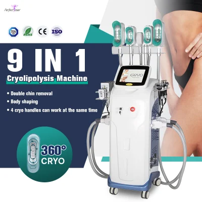 Cryolipolyse à 360 ° Minceur Congélation des graisses Perte de poids Gel Cryo Lipo Laser Beauté Système de cavitation sous vide Lipolaser RF Cool Body Sculpting Machine