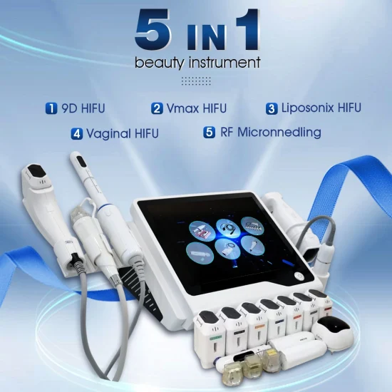 5in1 Vmax Liposonix Hifu 8 Cartouches 5 Poignées Salon Machine