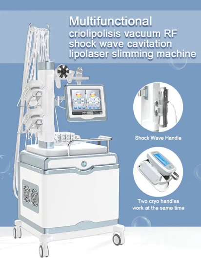 Cryolipolyse multifonction Perte de poids Thérapie par ondes de choc Congélation des graisses Minceur Thérapie physique Laser Lipo Réduire la cellulite RF Cavitation Peau serrée Machine