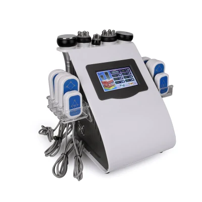 Portable 6 en 1 RF Vide Cavitation Minceur Machine avec Lipolaser Pads